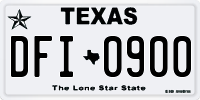 TX license plate DFI0900