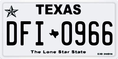 TX license plate DFI0966