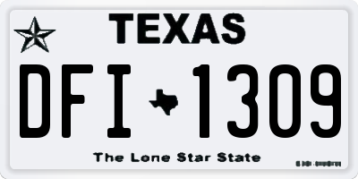 TX license plate DFI1309