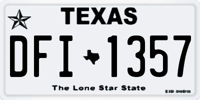 TX license plate DFI1357