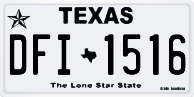 TX license plate DFI1516