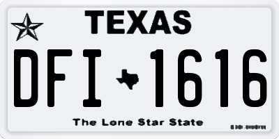 TX license plate DFI1616