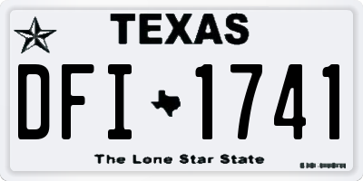 TX license plate DFI1741