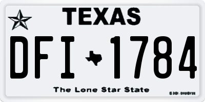 TX license plate DFI1784