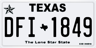 TX license plate DFI1849