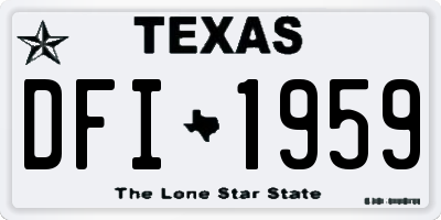 TX license plate DFI1959