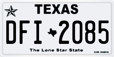 TX license plate DFI2085