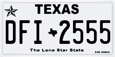 TX license plate DFI2555