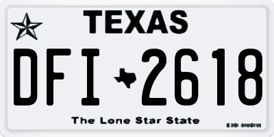 TX license plate DFI2618