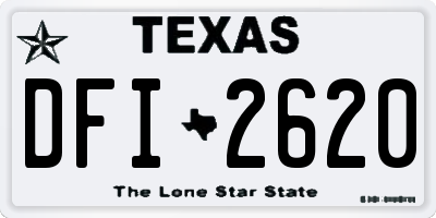 TX license plate DFI2620