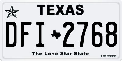 TX license plate DFI2768