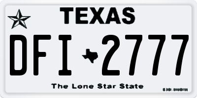 TX license plate DFI2777