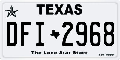 TX license plate DFI2968