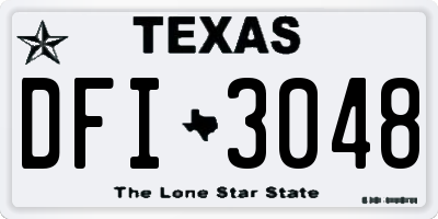 TX license plate DFI3048