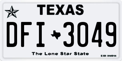 TX license plate DFI3049