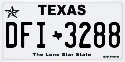 TX license plate DFI3288