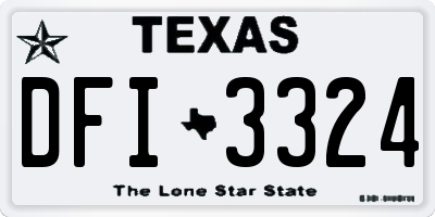 TX license plate DFI3324