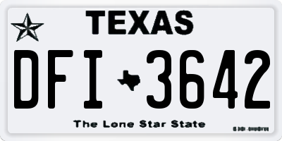 TX license plate DFI3642
