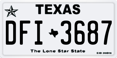 TX license plate DFI3687