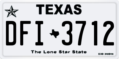TX license plate DFI3712