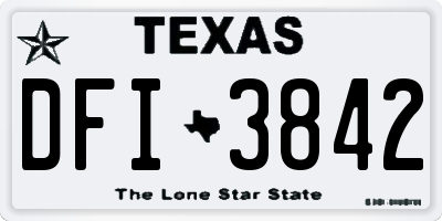 TX license plate DFI3842
