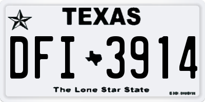 TX license plate DFI3914