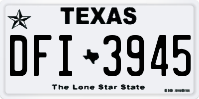 TX license plate DFI3945