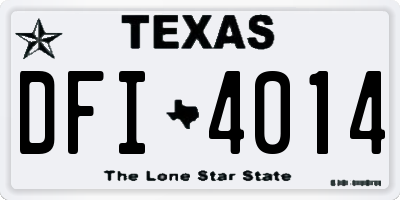 TX license plate DFI4014