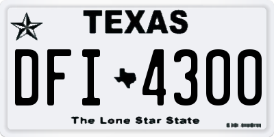 TX license plate DFI4300