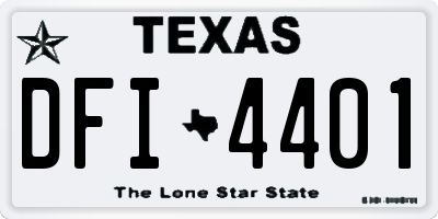 TX license plate DFI4401