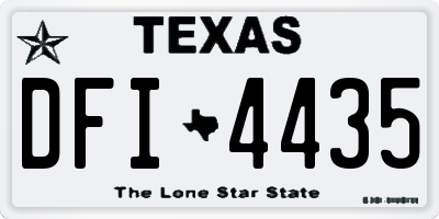 TX license plate DFI4435