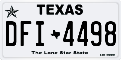 TX license plate DFI4498