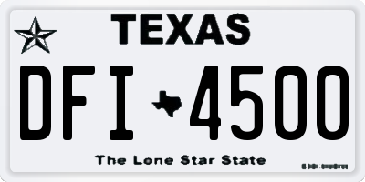 TX license plate DFI4500