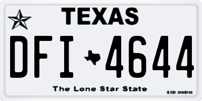 TX license plate DFI4644