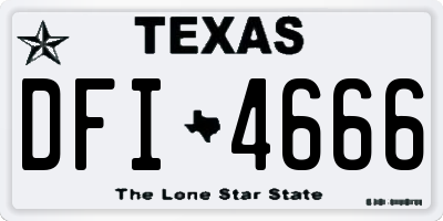 TX license plate DFI4666