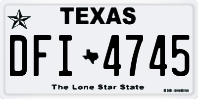TX license plate DFI4745