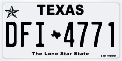 TX license plate DFI4771
