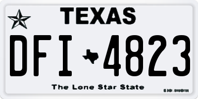 TX license plate DFI4823