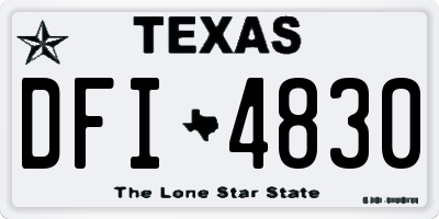 TX license plate DFI4830