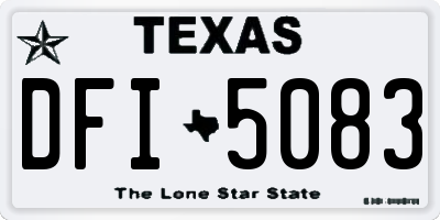 TX license plate DFI5083