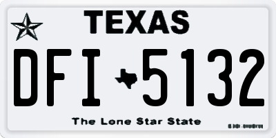 TX license plate DFI5132