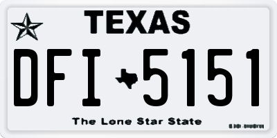 TX license plate DFI5151