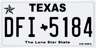 TX license plate DFI5184
