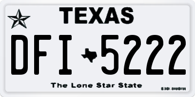 TX license plate DFI5222