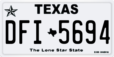 TX license plate DFI5694
