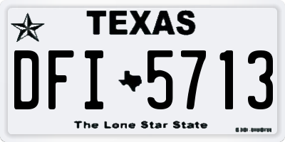 TX license plate DFI5713