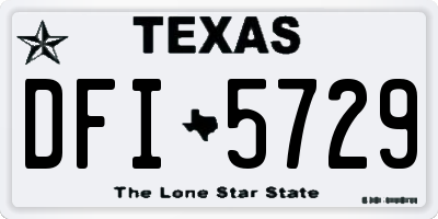 TX license plate DFI5729