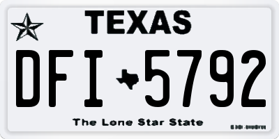 TX license plate DFI5792