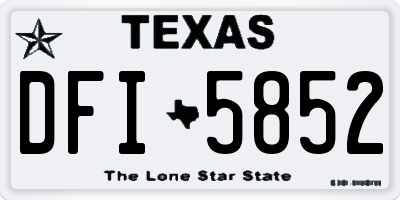 TX license plate DFI5852