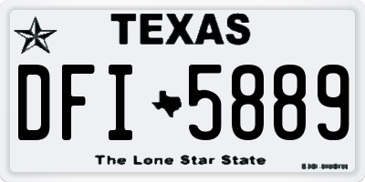 TX license plate DFI5889
